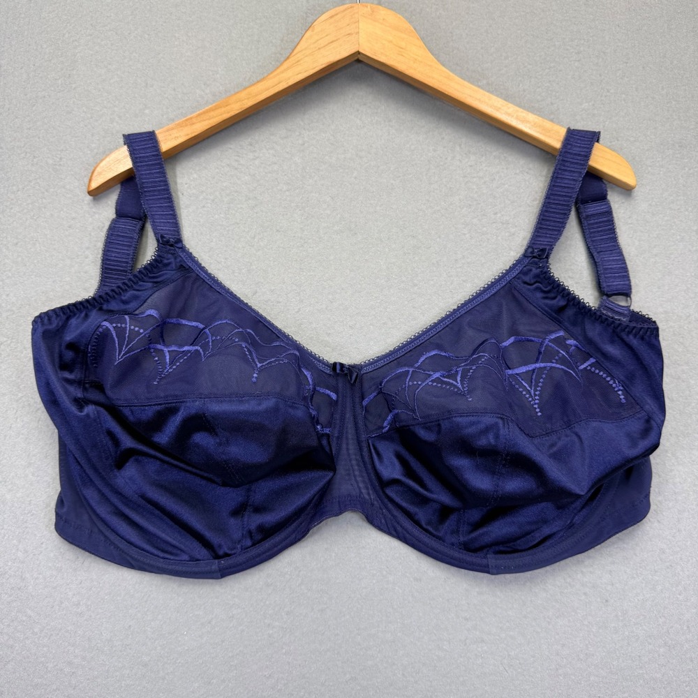 Elomi Cate Underwired Full Cup‎ Bra Ink Blue Embroidered EL4030INK Womens 34O